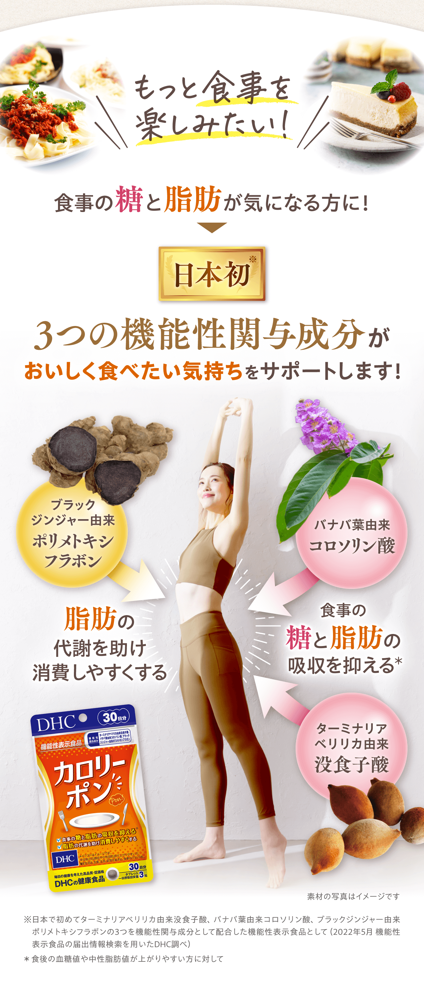 3つの機能性関与成分がおいしく食べたい気持ちをサポート