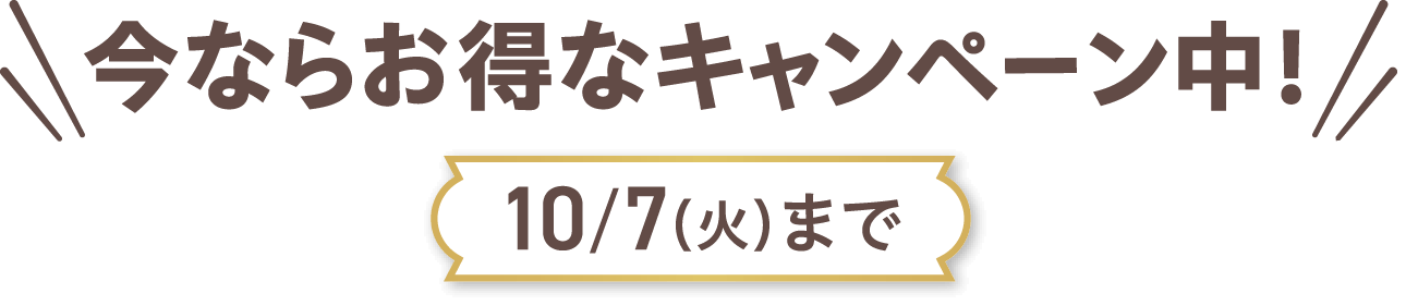 今ならお得なキャンペーン中!