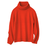 イタリア糸・編み柄切り替えタートルニット（コフィル）