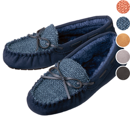 ふかふかボアモカシンシューズ（リボン）