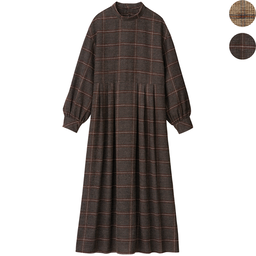 起毛チェックワンピース