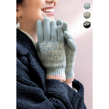 指先ぽかぽか・ニット手袋（雪柄）