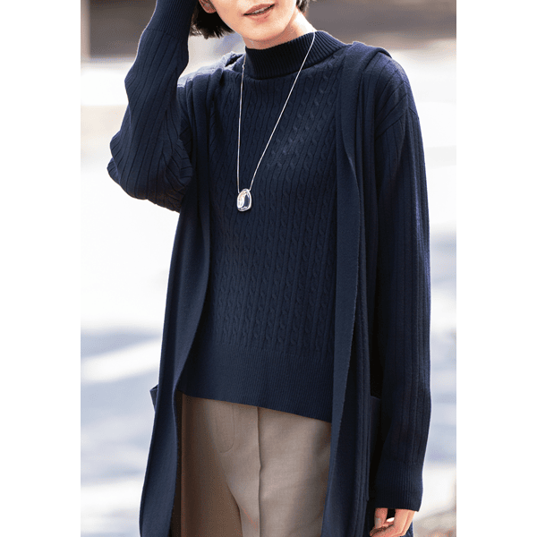 洗濯機で洗える・ケーブルニットプルオーバー | ニット/セーター通販のDHC