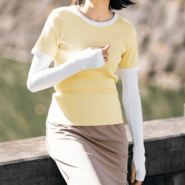 レイシールド・リブカットソー（近赤外線カット） | Tシャツ/カットソー通販のDHC 100 BASERANGE リブカットソー TOCR-RIB-AU21 ■GY2