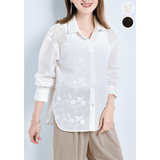 刺しゅうシアーシャツ