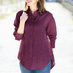 ソフトダブルガーゼ・バンドカラーシャツ