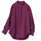 ソフトダブルガーゼ・バンドカラーシャツ