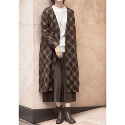 美品　OHGA コーディガン　チェック柄 チェック柄コーディガン | カーディガン/ベスト通販のDHC