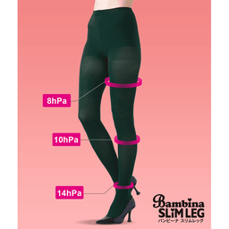 バンビーナスリムレッグ・80デニールパイル着圧カラータイツ（ストレッチ発熱）