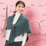 ベルト付きケーブルニットストール