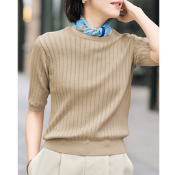 イタリア糸・洗える細見え半袖ニット（コフィル）