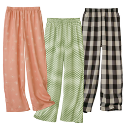 すぐに乾いてシワになりにくいルームパンツ