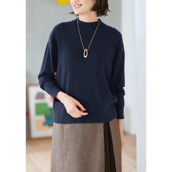 洗濯機で洗える・ケーブルニットプルオーバー | ニット/セーター通販のDHC