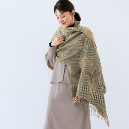 グレンチェックジャカードストール