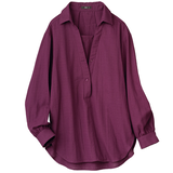 ソフトダブルガーゼ・マチ付きスキッパーシャツ