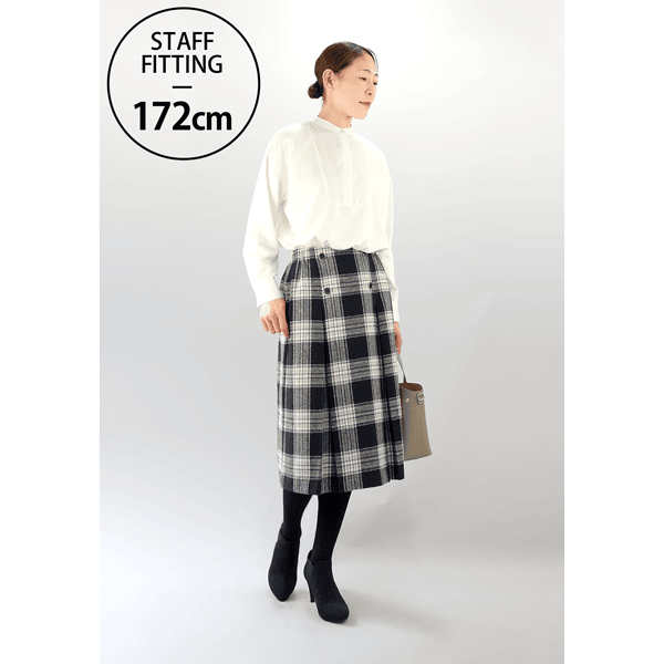 チェック柄4つボタンスカート | スカート通販のDHC