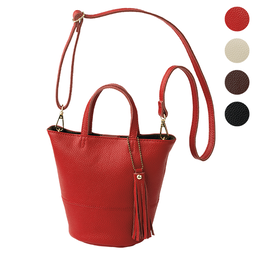 レザー・バケツ型バッグ（2WAY）