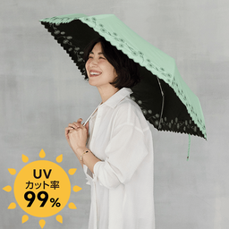 晴雨兼用・遮光日傘（フラワー刺しゅう）