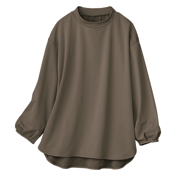 至高の起毛ジャージー・ハイネックカットソー | Tシャツ/カットソー