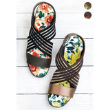 すぽっと花柄つぶつぶソールサンダル