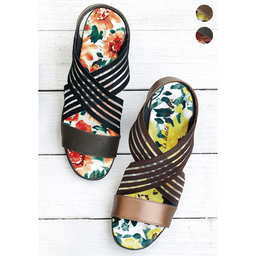 すぽっと花柄つぶつぶソールサンダル