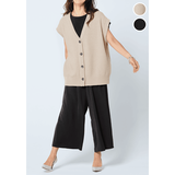 鹿の子編みレイヤードニット