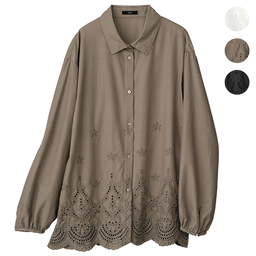 裾スカラップオーバーシャツ