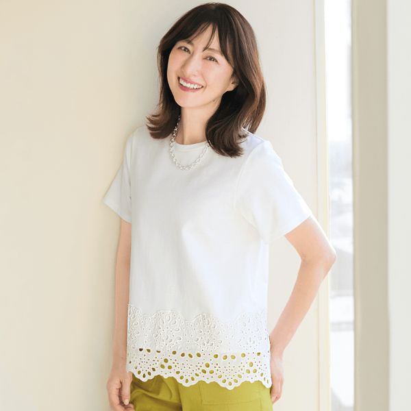 スカラップレースカットソー | Tシャツ/カットソー通販のDHC