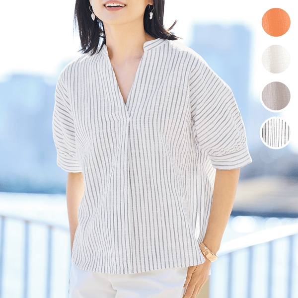 スラブダブルガーゼ・ドルマンシャツ | シャツ/ブラウス通販のDHC