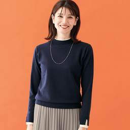 +3℃・あったかレイヤード風ハイネックニット