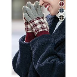 指先ぽかぽか・ニット手袋（チェック） | 手袋通販のDHC