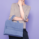 マチが広めの切替トート