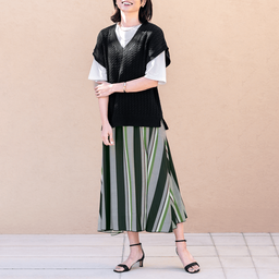 マルチストライプスカート