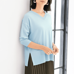 ヒップが隠れる・体型カバーニット