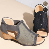 ゴムがのびる・美人見えレースサンダル