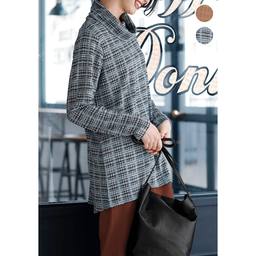 オフタートルジャカードロングカットソー（マイルドタッチ）