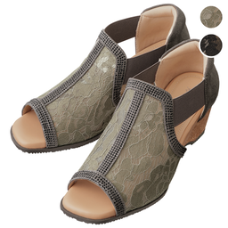 ゴムがのびる・美人見えレースサンダル