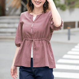 ソフトダブルガーゼ・リネン混ブラウス | シャツ/ブラウス通販のDHC