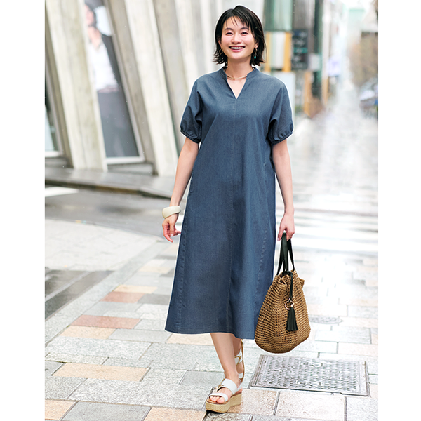 涼やかメッシュデニムのワンピース | ワンピース/チュニック通販のDHC