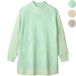 ダイヤ柄ニットチュニック