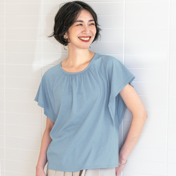 さらっとコットン・フレアスリーブカットソー