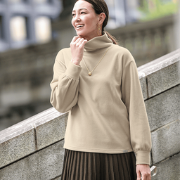 イタリアンフリース・パフスリーブプルオーバー