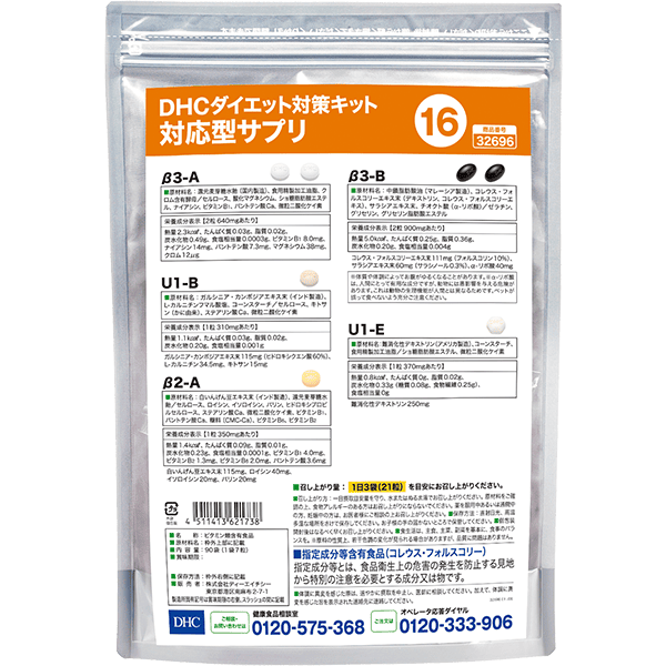 DHCダイエット対策キット対応型サプリ16 | 遺伝子検査対応型サプリ通販