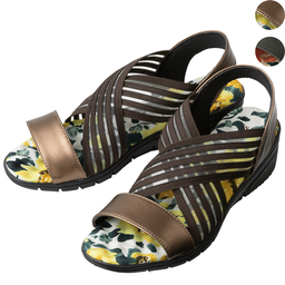 すぽっと花柄つぶつぶソールサンダル