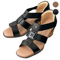 ゴムがのびる・美人見えパッチワークサンダル