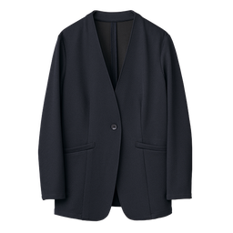 洗濯機で洗えるユースフルジャケット・ノーカラー