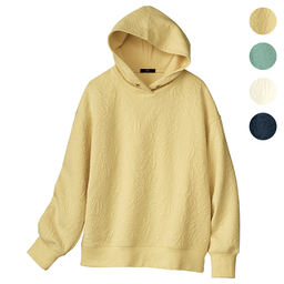 フラワージャカード・フード付きプルオーバー