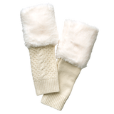 手の甲まであたたかい・ファー＆ニットアームカバー