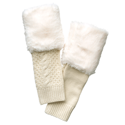 手の甲まであたたかい・ファー＆ニットアームカバー