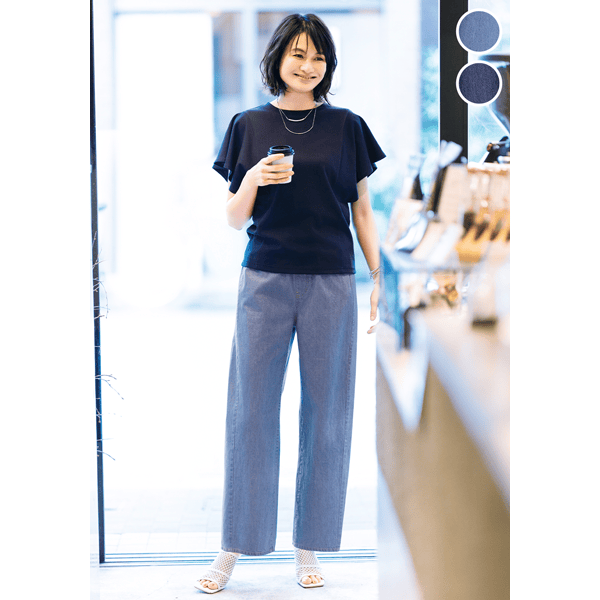 ワイドレッグライトデニムパンツ | パンツ通販のDHC